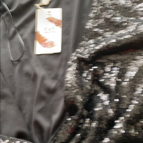 New C & V sequin black Romper - Picture 6 of 7